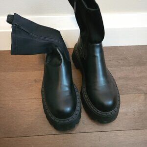 Zara black leather boots